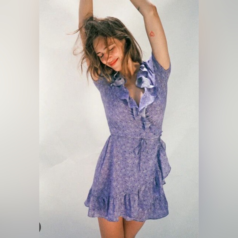 Realisation Par - PURPLE daisy wrap dress